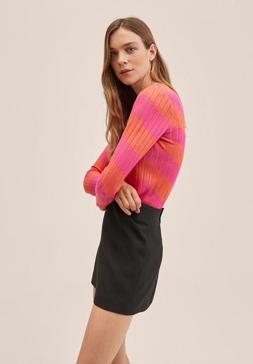 MANGO - Sweater oblicuo - orange & pink