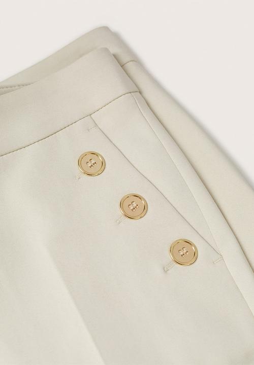 MANGO - Trousers botones - natural