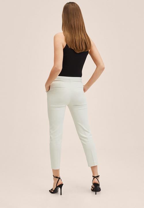 MANGO - Trousers botones - natural