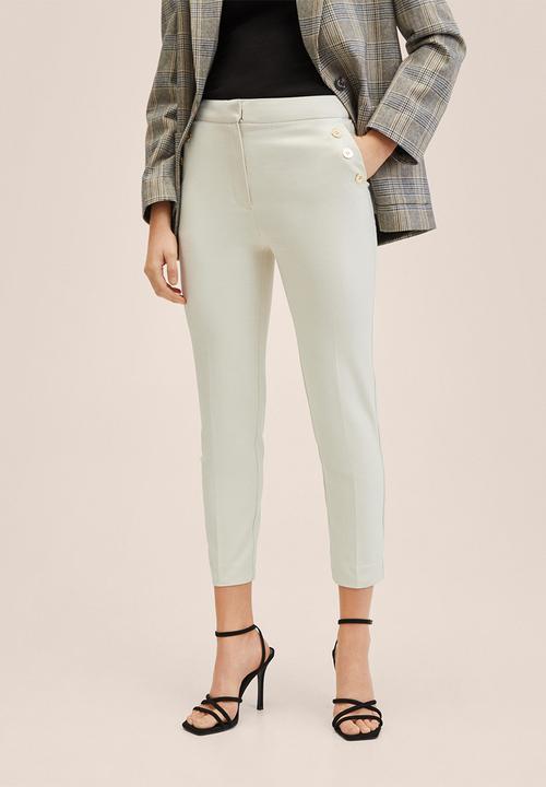 MANGO - Trousers botones - natural