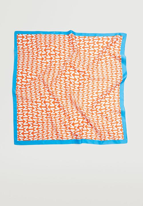 MANGO - Printed scarf with logo - orange