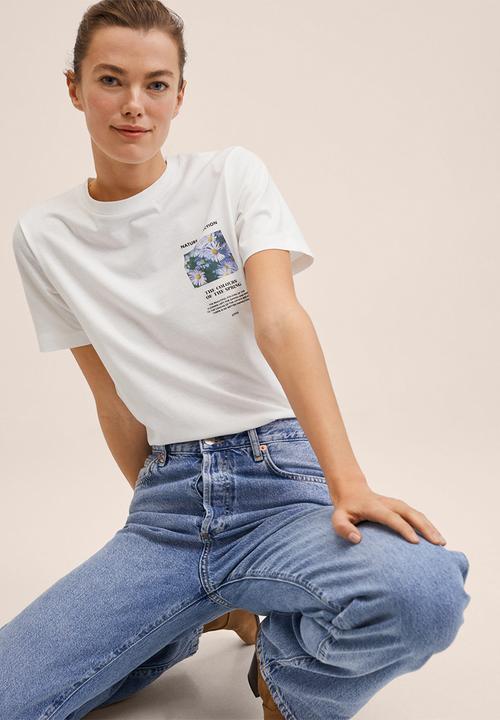MANGO - T-shirt pstilu2 - white 