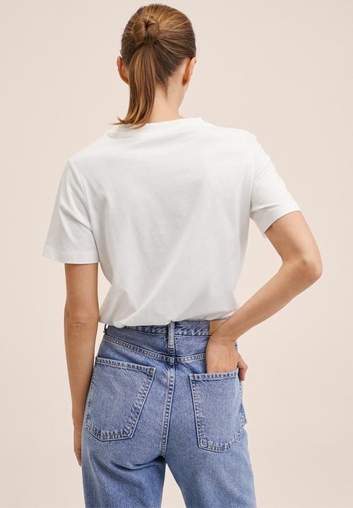 MANGO - T-shirt pstilu2 - white 
