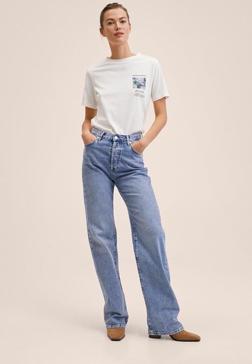 MANGO - T-shirt pstilu2 - white 