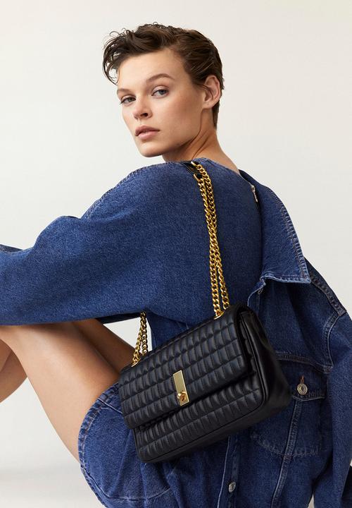 MANGO - Quilted chain bag - black