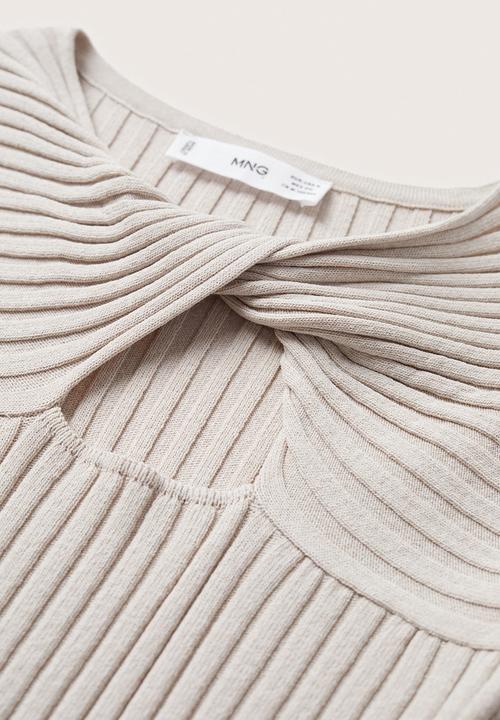 MANGO - Sweater risu - beige