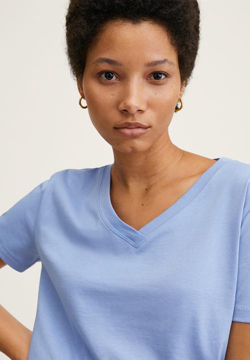 MANGO - T-shirt chalapi - light blue