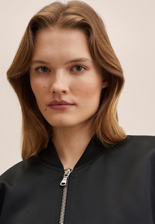 MANGO - Jacket peterpan - black