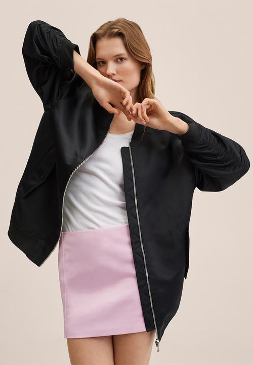 MANGO - Jacket peterpan - black