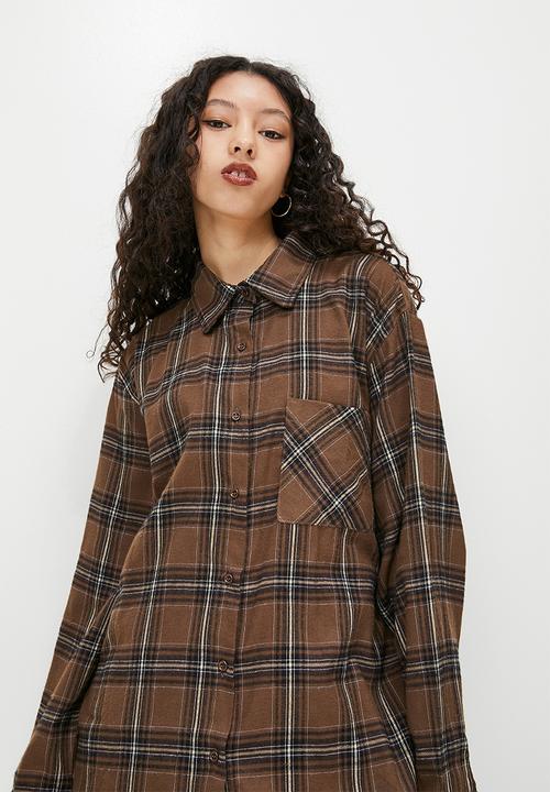 Blake - Oversized check shirt - brown check