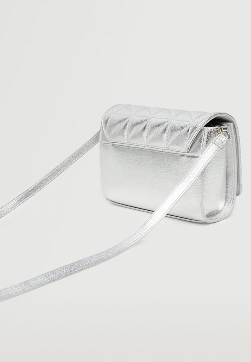 MANGO - Metallic padded bag - silver