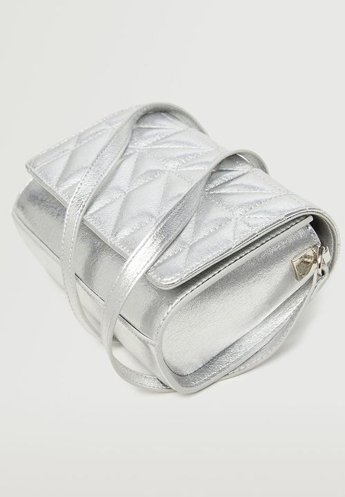 MANGO - Metallic padded bag - silver