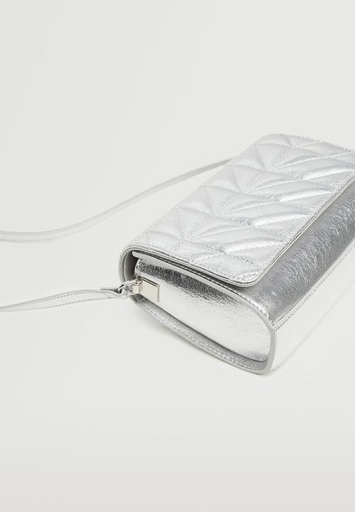 MANGO - Metallic padded bag - silver