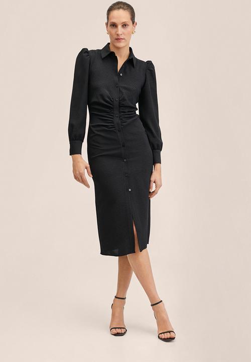 MANGO - Dress fru - black