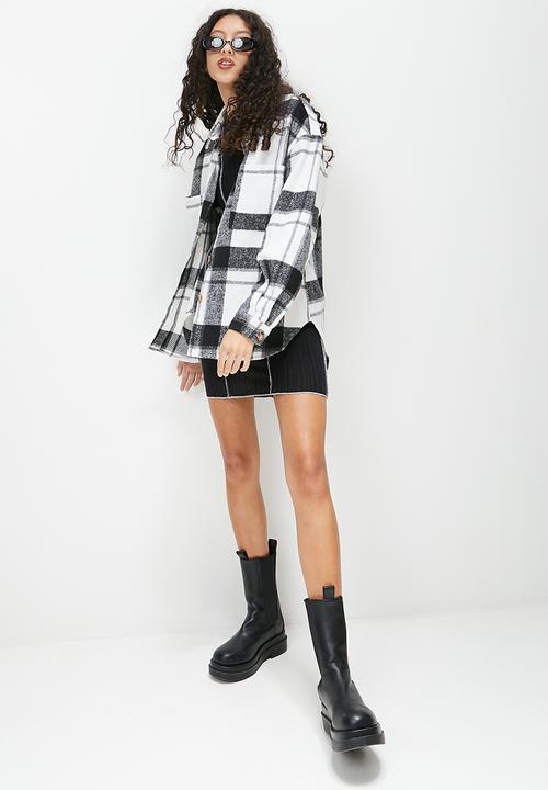 Blake - Check shacket - black/white check