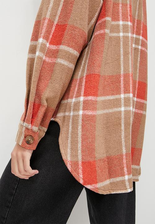 Blake - Check shacket -  rust/brown check