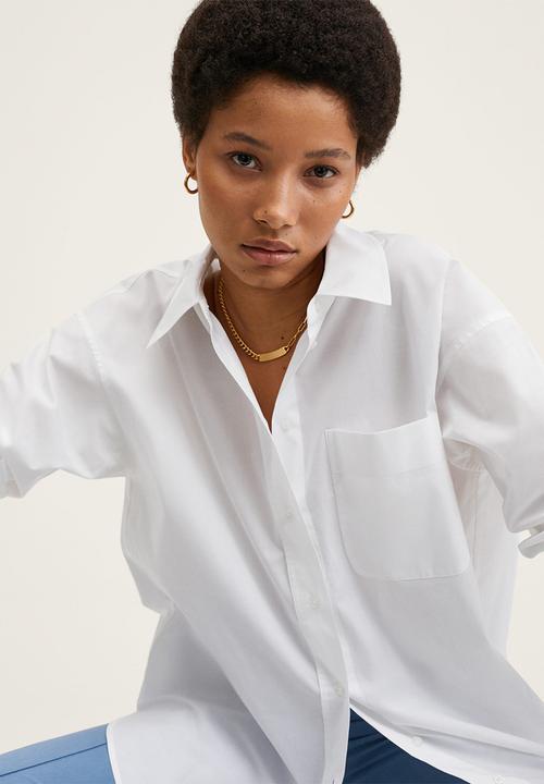 MANGO - Shirt regu - white