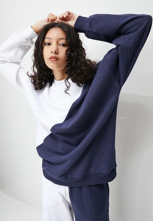 Blake - Colourblock oversize sweater - blues