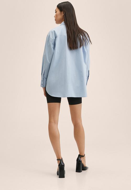 MANGO - Shirt letter - blue & black 