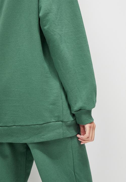 Blake - Graphic oversize crew sweat  - emerald
