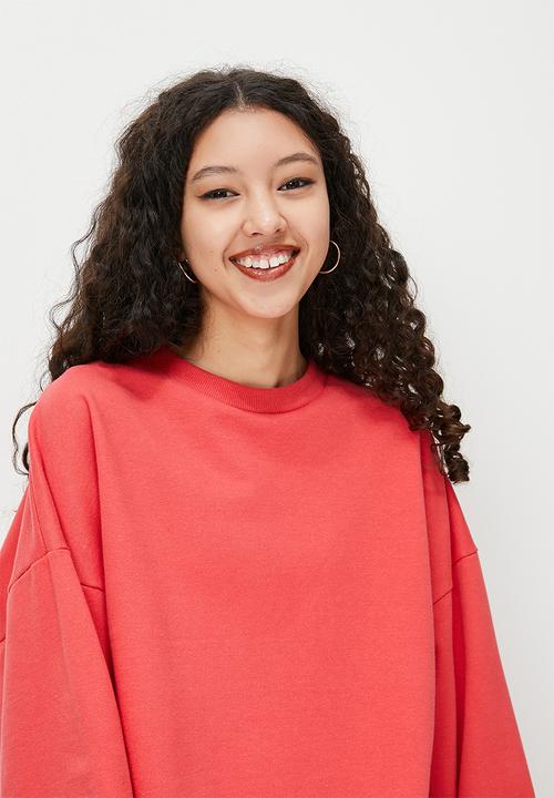 Blake - Oversized crew sweat - red
