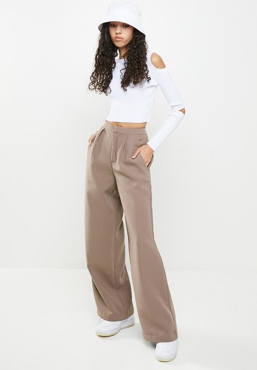 Factorie - Super wide leg pant - burnt iron