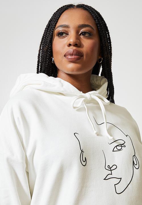 Superbalist - Graphic hoodie - ecru