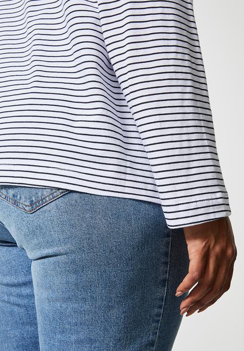 Superbalist - Striped easy fit tee - black & white stripe