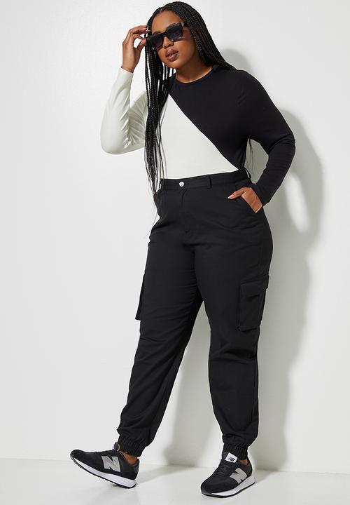 Superbalist - Diagonal colour block top - black & milk