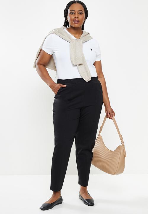 POLO - Plus wmn kelly short sleeve vneck stretch T-shirt - white