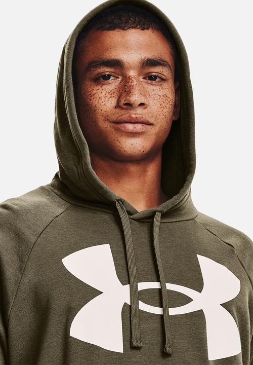 Under Armour - UA rival fleece big logo hoodie- Khaki