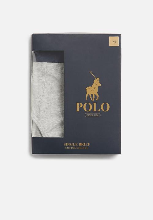 POLO - Men plain knit briefs - grey