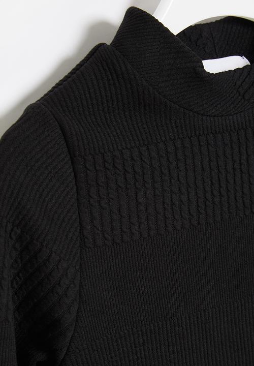 Superbalist - Rib bodycon dress - black