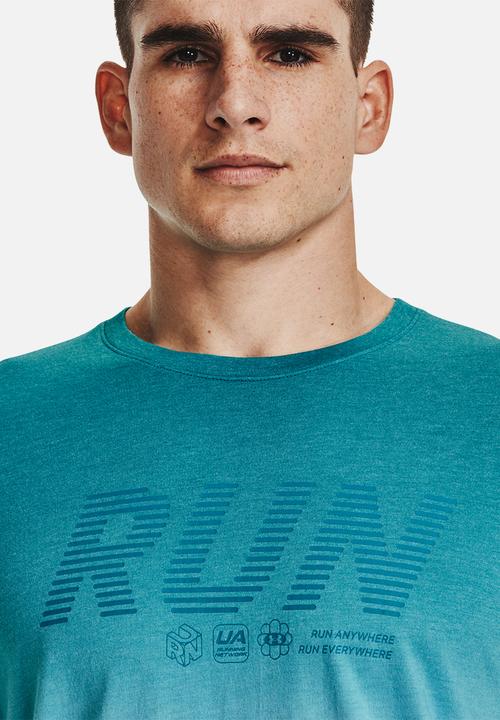 Under Armour - UA Run Anywhere Short Sleeve Tee  -Blue /  multi 
