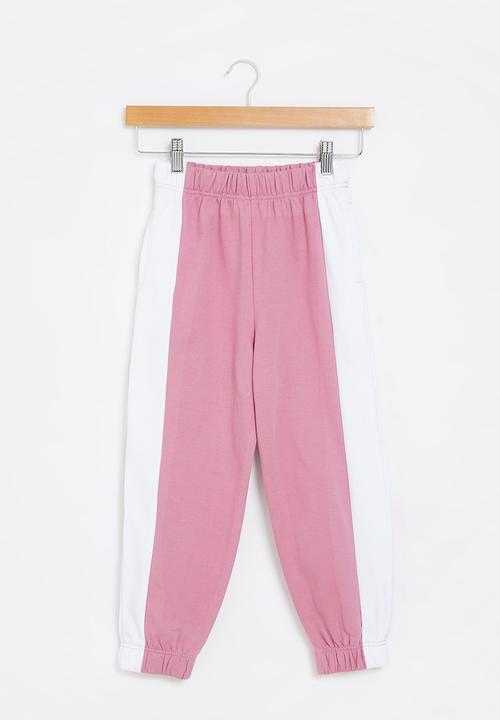 Superbalist Kids - Colourblock jogger - pink & white