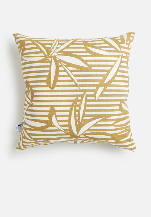 Sixth Floor - Bamboo knights cushion cover - mustard