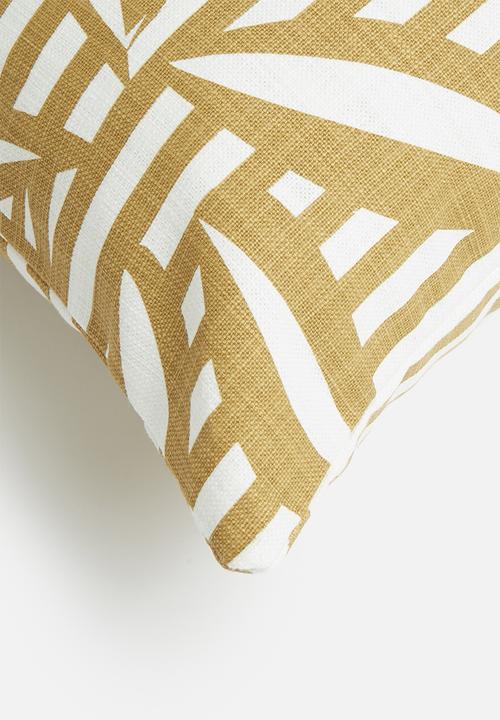 Sixth Floor - Bamboo knights cushion cover - mustard