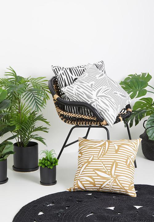 Sixth Floor - Bamboo knights cushion cover - mustard