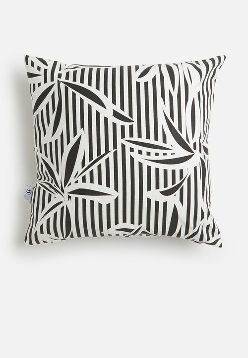 Sixth Floor - Bamboo knights cushion cover - black