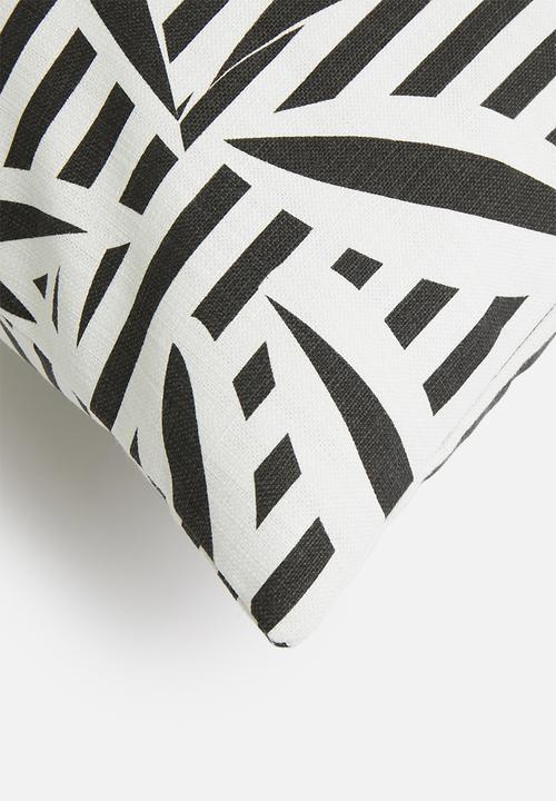 Sixth Floor - Bamboo knights cushion cover - black