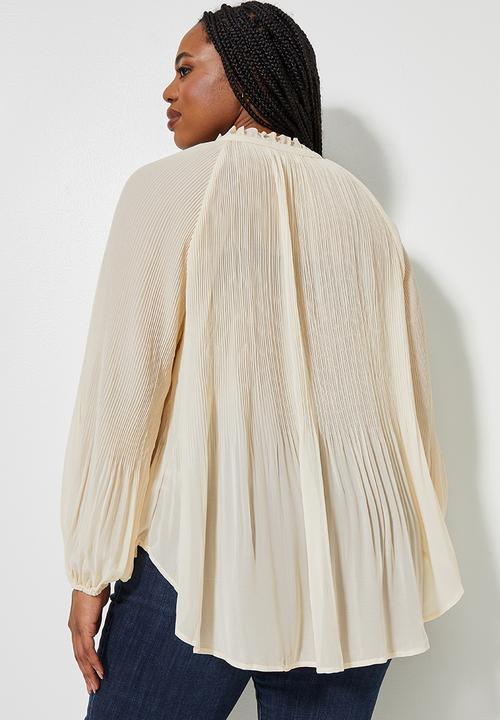 Superbalist - Keyhole pleated blouse - ecru 