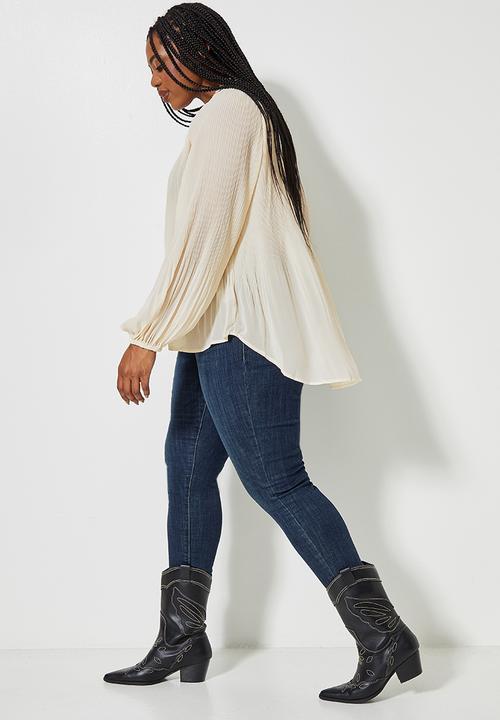 Superbalist - Keyhole pleated blouse - ecru 