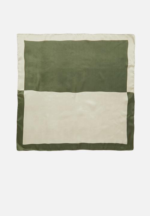Superbalist - Colourblock neckerchief - green & cream