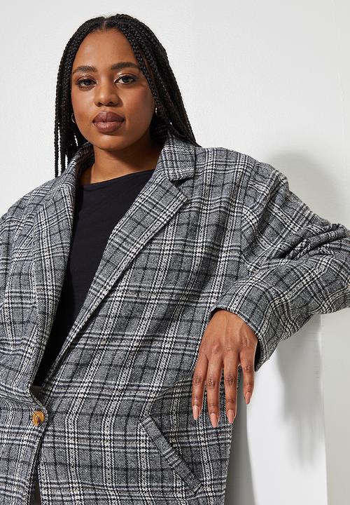 Superbalist - Midi blazer coat - check