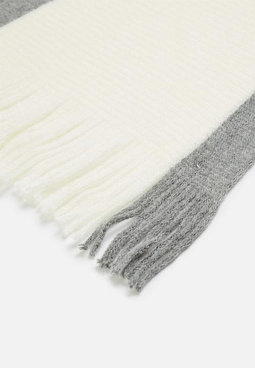 edit - Colourblock scarf - grey & cream
