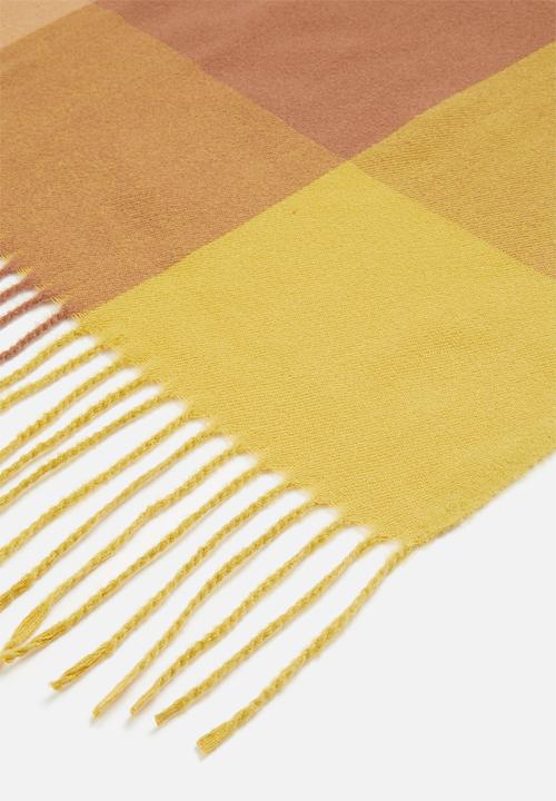 edit - Colourblock fringed scarf - multi