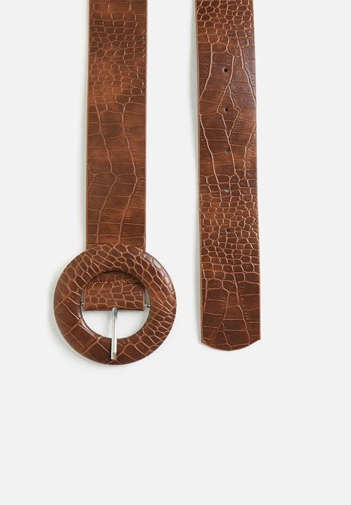 Trendyol - Big circle belt - light brown & brown 