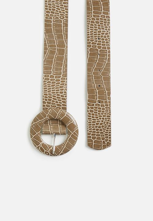 Trendyol - Big circle belt - light brown & brown 