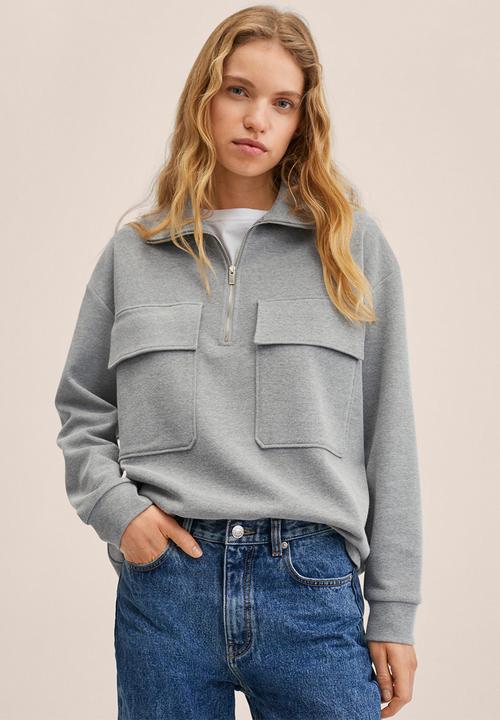 MANGO - Sweatshirt pique2 - medium grey