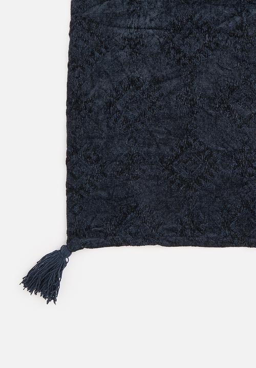 Sixth Floor - Viscose chenille jacquard throw - navy blue